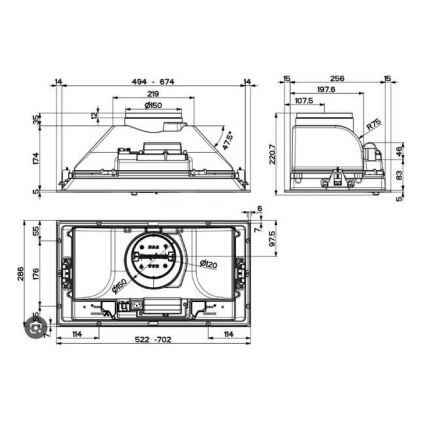 Вытяжка полновстраиваемая FABER SMART IX A52